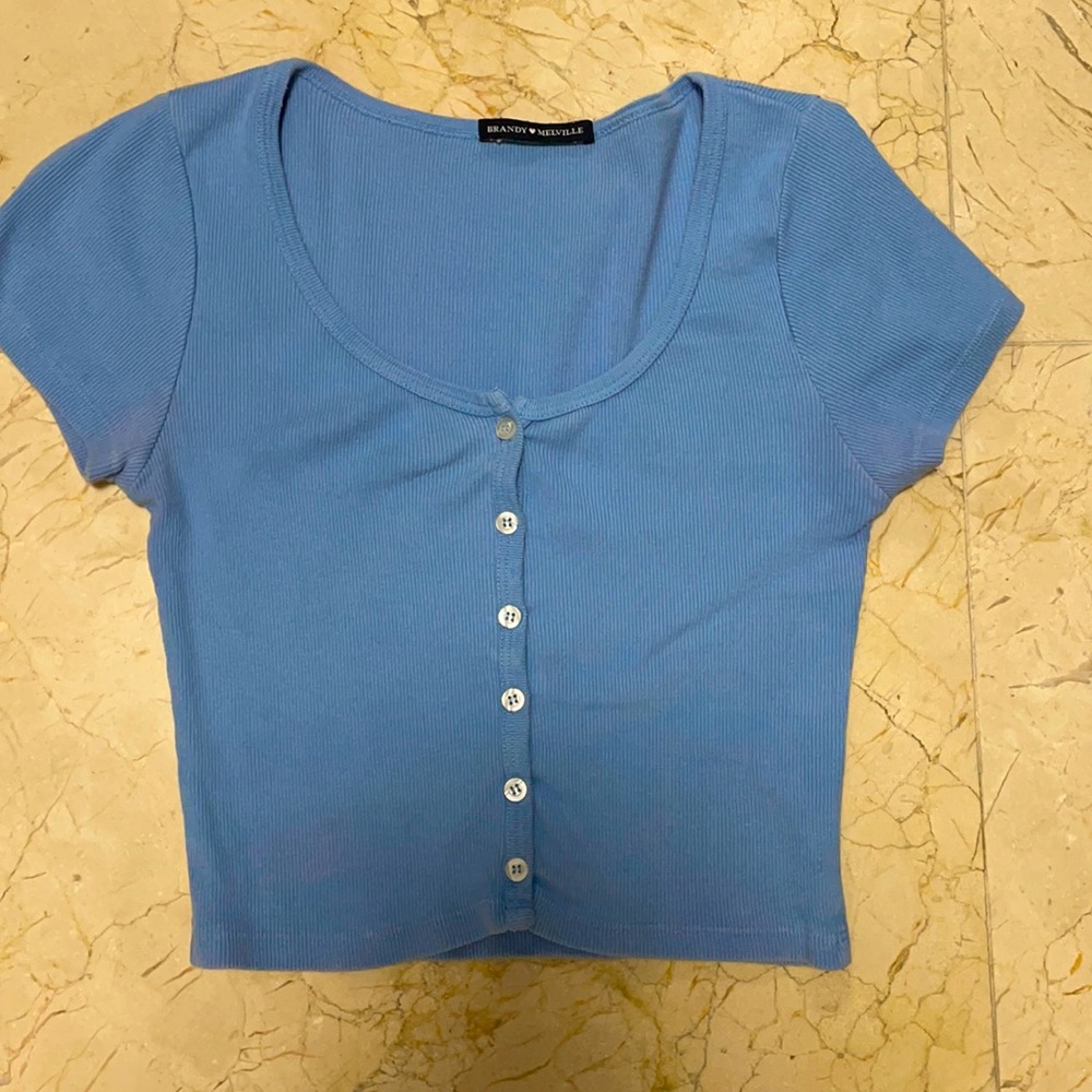 brandy melville blue button down top